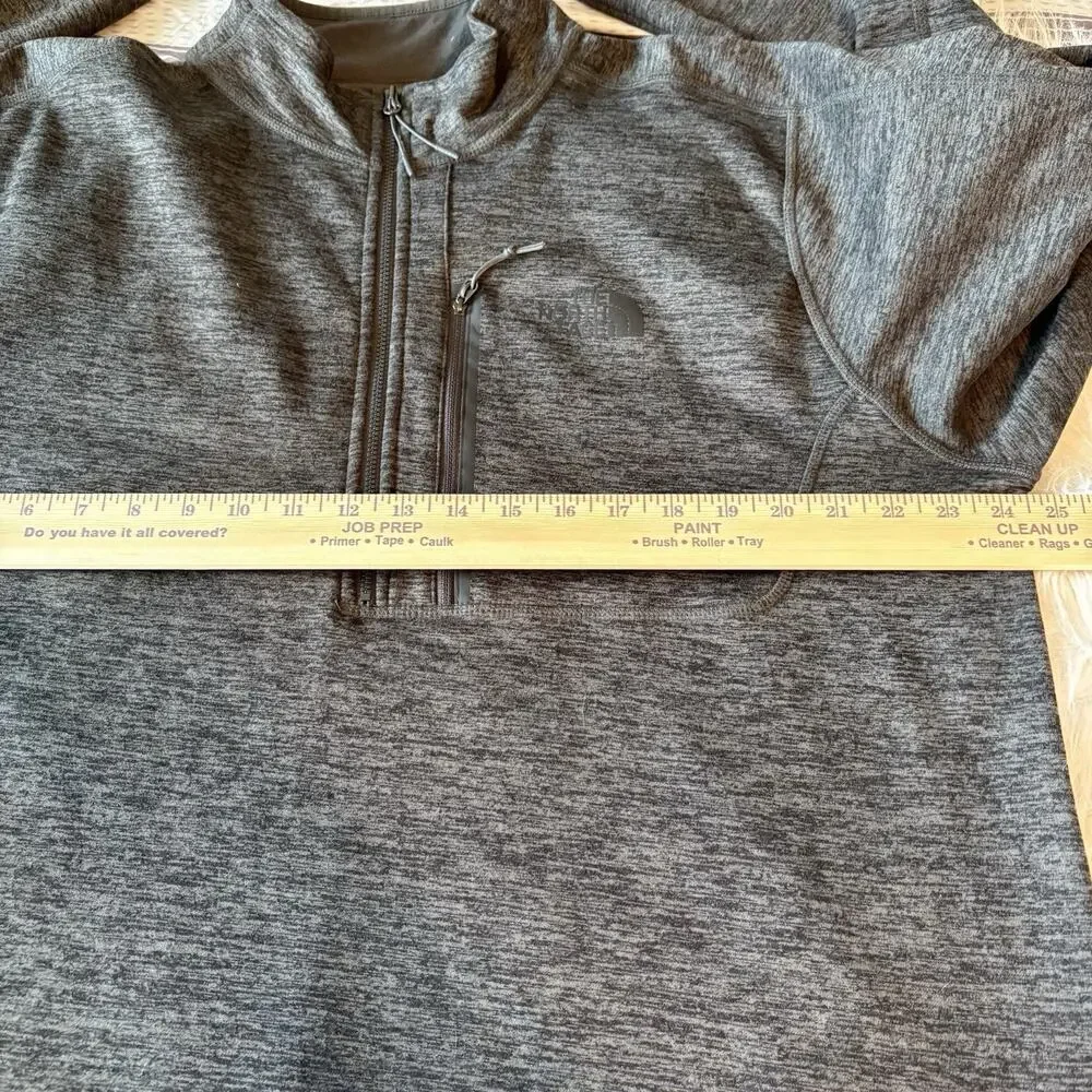NORTH FACE Canyonlands 1/4 Zip Fleece Heather Gray Pullover Sweater Men XL‎